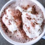 homemade healthy marshmallows on top of hot chocolate