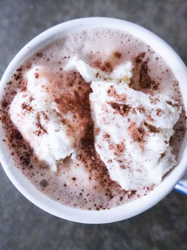 homemade healthy marshmallows on top of hot chocolate