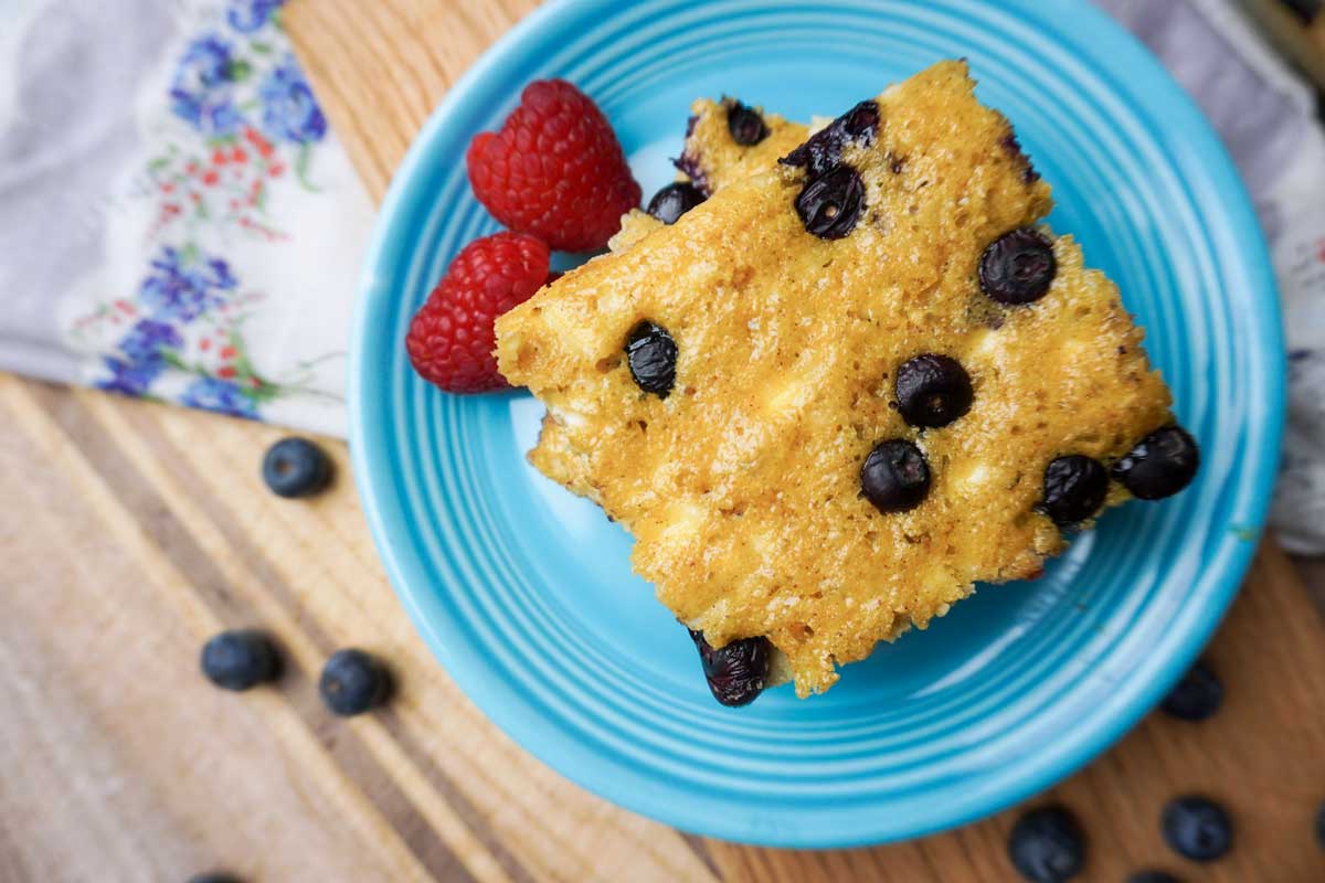 Blueberry Cottage Cheese Breakfast Bake