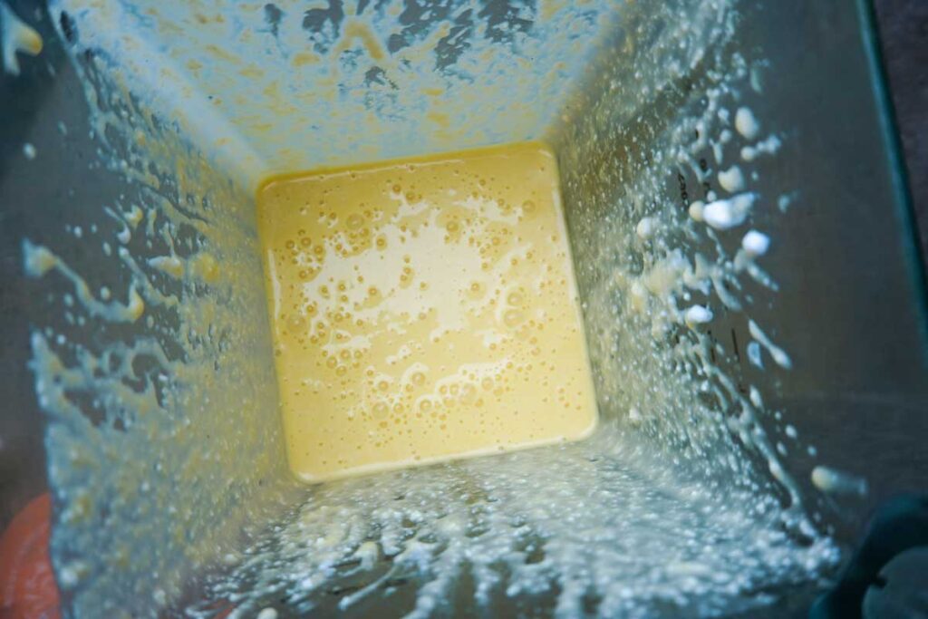 Crepe batter in a blender