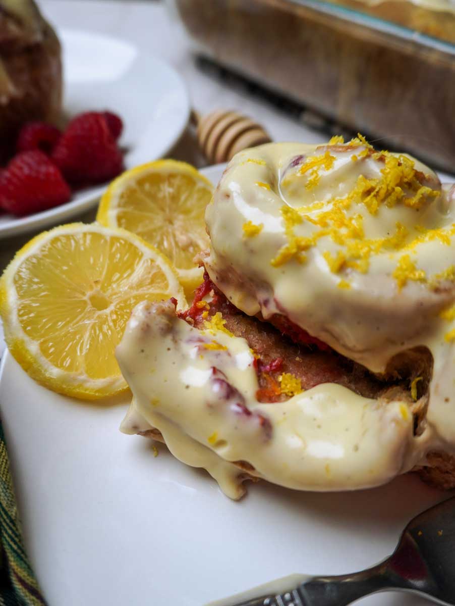 Fresh Milled Lemon Raspberry Sweet Rolls