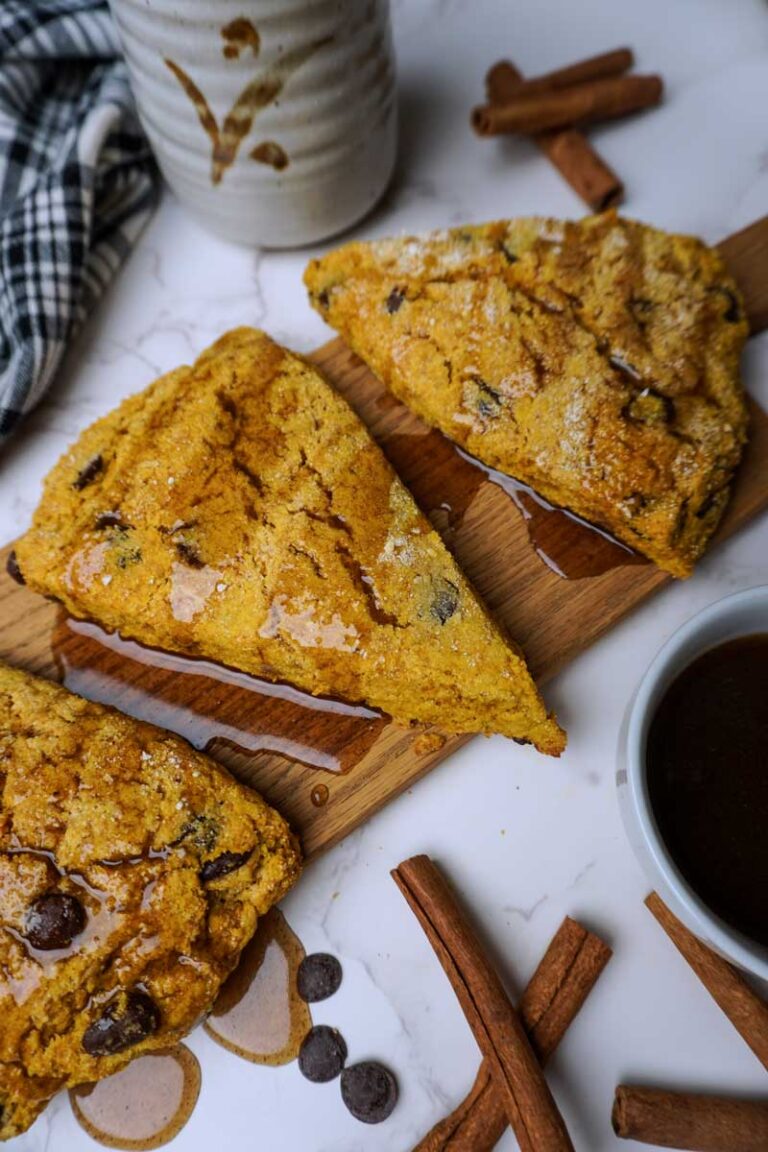 Fresh Milled Pumpkin Scones with Vanilla Maple Glaze